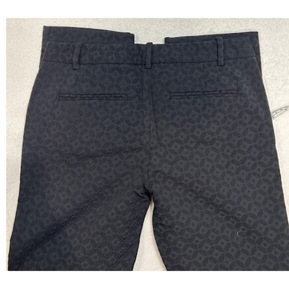 THEORY Black Izelle Charismatic Jacquard Geometric Pants Business Office Size 4 - Picture 9 of 13